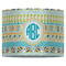 Abstract Teal Stripes 16" Drum Lampshade - FRONT (Fabric)