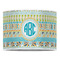 Abstract Teal Stripes 16" Drum Lampshade - FRONT (Poly Film)