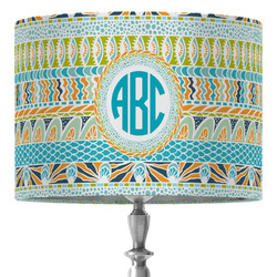 Abstract Teal Stripes 16" Drum Lamp Shade - Fabric (Personalized)