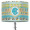 Abstract Teal Stripes 16" Drum Lampshade - ON STAND (Fabric)