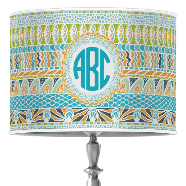 Custom Abstract Teal Stripes Drum Lamp Shade (Personalized)