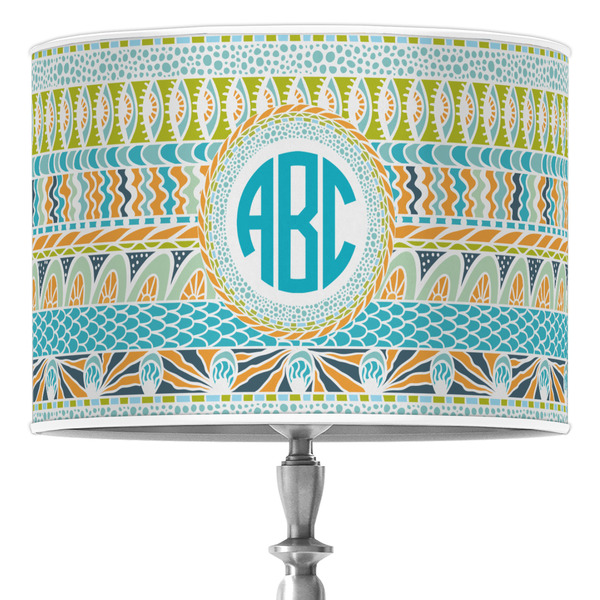 Custom Abstract Teal Stripes Drum Lamp Shade (Personalized)