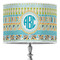 Abstract Teal Stripes 16" Drum Lampshade - ON STAND (Poly Film)