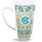 Abstract Teal Stripes 16 Oz Latte Mug - Front