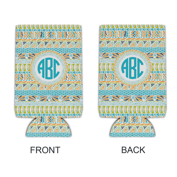 Abstract Teal Stripes 16oz Can Sleeve - APPROVAL