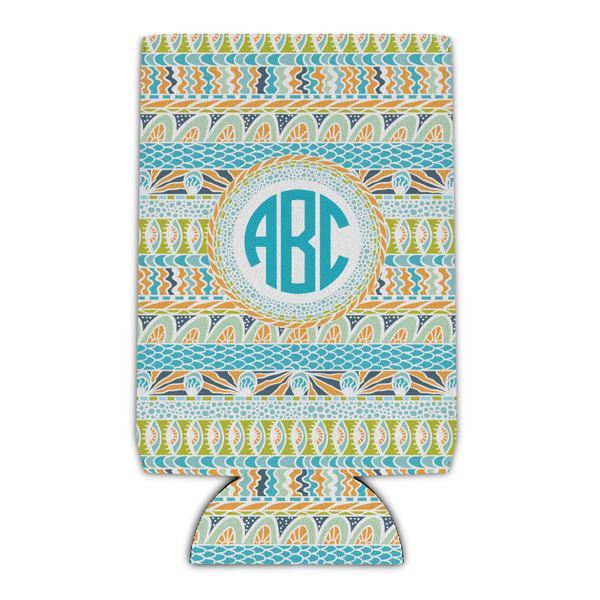 Custom Abstract Teal Stripes Can Cooler (Personalized)