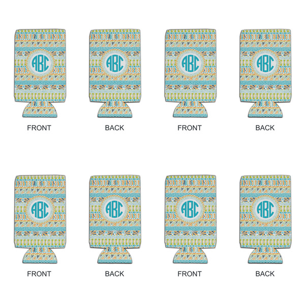 Abstract Teal Stripes 16oz Can Sleeve - Set of 4 - APPROVAL