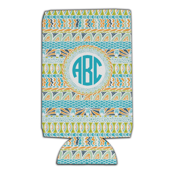Abstract Teal Stripes 16oz Can Sleeve - Set of 4 - FRONT