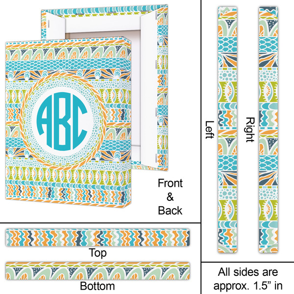 Abstract Teal Stripes 16x20 - Canvas Print - Approval