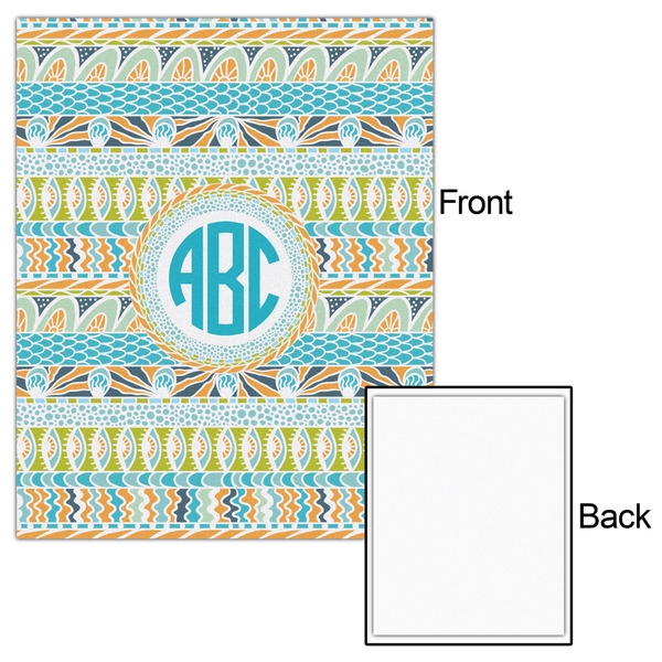 Abstract Teal Stripes 16x20 - Matte Poster - Front & Back