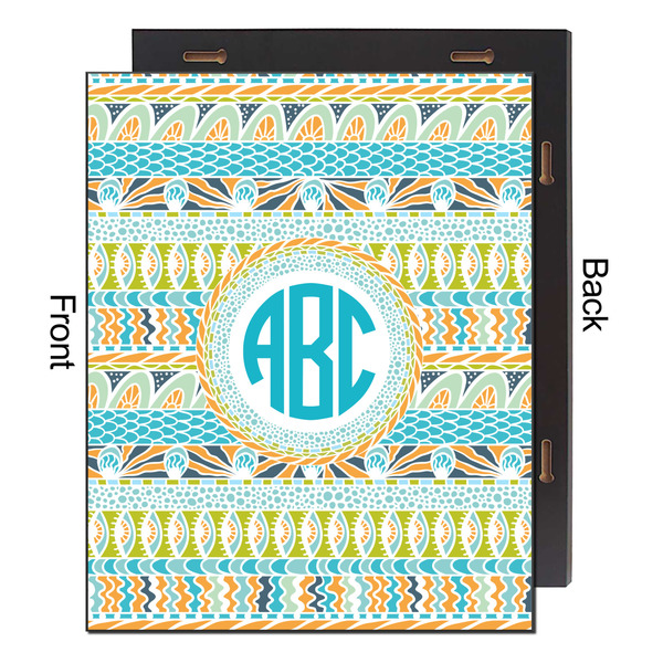 Abstract Teal Stripes 16x20 Wood Print - Front & Back View