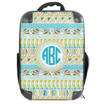 Abstract Teal Stripes Hard Shell Backpack (Personalized)