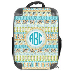 Abstract Teal Stripes 18" Hard Shell Backpack (Personalized)