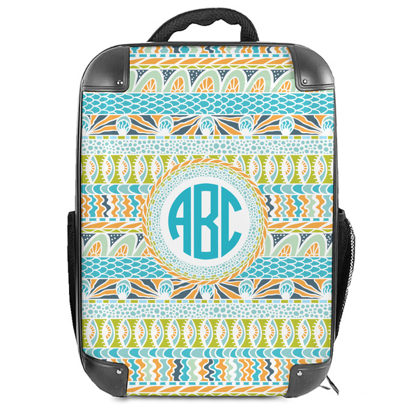 Custom Abstract Teal Stripes 18" Hard Shell Backpack (Personalized)