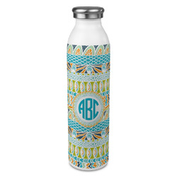 Abstract Teal Stripes 20oz Stainless Steel Water Bottle - Full Print (Personalized)