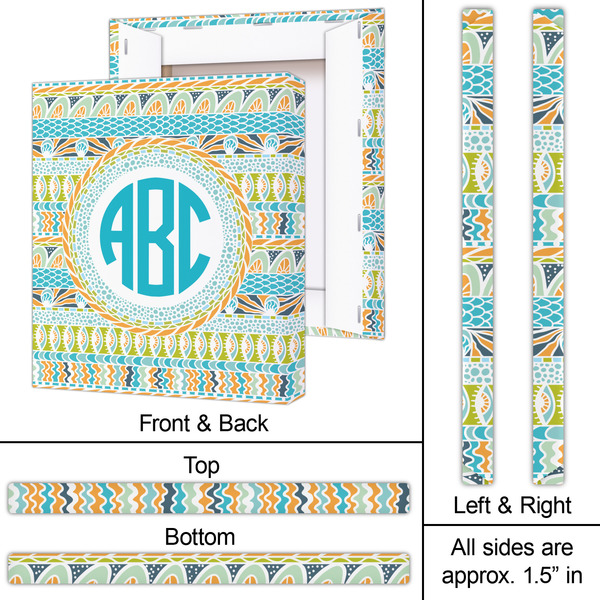 Abstract Teal Stripes 20x24 - Canvas Print - Approval