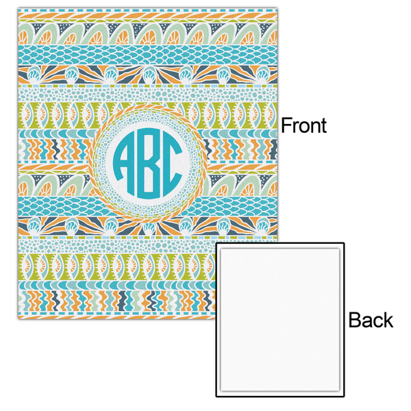 Abstract Teal Stripes 20x24 - Matte Poster - Front & Back