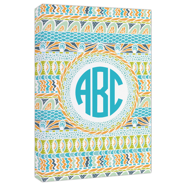 Custom Abstract Teal Stripes Canvas Print - 20x30 (Personalized)