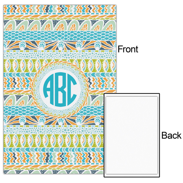 Abstract Teal Stripes 20x30 - Matte Poster - Front & Back