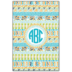 Abstract Teal Stripes Wood Print - 20x30 (Personalized)