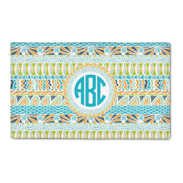 Custom Abstract Teal Stripes 3' x 5' Indoor Area Rug (Personalized)