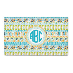 Abstract Teal Stripes 3' x 5' Patio Rug (Personalized)