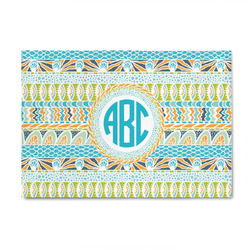 Abstract Teal Stripes 4' x 6' Indoor Area Rug (Personalized)