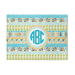 Abstract Teal Stripes Area Rug (Personalized)