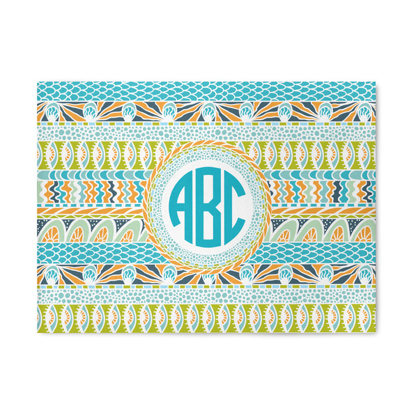 Custom Abstract Teal Stripes Area Rug (Personalized)