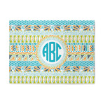 Abstract Teal Stripes 5' x 7' Patio Rug (Personalized)