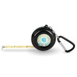Abstract Teal Stripes Pocket Tape Measure - 6 Ft w/ Carabiner Clip (Personalized)