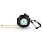 Abstract Teal Stripes 6-Ft Pocket Tape Measure with Carabiner Hook - Front