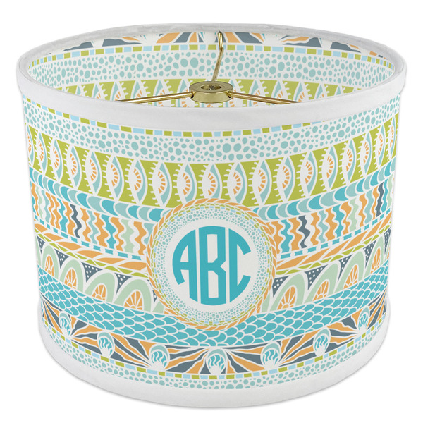 Abstract Teal Stripes 8" Drum Lampshade - ANGLE Poly-Film