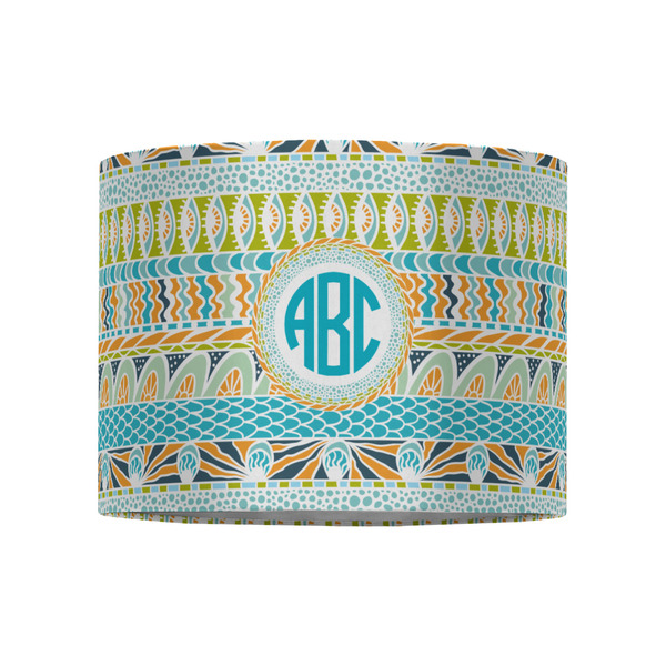 Abstract Teal Stripes 8" Drum Lampshade - FRONT (Fabric)