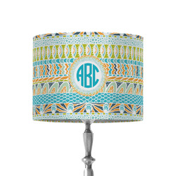 Abstract Teal Stripes 8" Drum Lamp Shade - Fabric (Personalized)