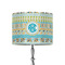 Abstract Teal Stripes 8" Drum Lampshade - ON STAND (Fabric)