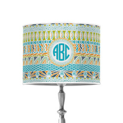 Abstract Teal Stripes 8" Drum Lamp Shade - Poly-film (Personalized)