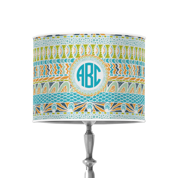 Custom Abstract Teal Stripes 8" Drum Lamp Shade - Poly-film (Personalized)