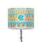 Abstract Teal Stripes 8" Drum Lampshade - ON STAND (Poly Film)