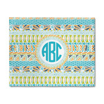 Abstract Teal Stripes 8' x 10' Patio Rug (Personalized)