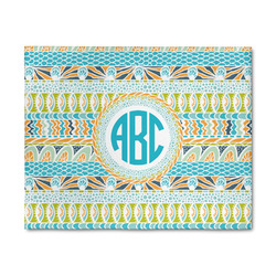 Abstract Teal Stripes 8' x 10' Patio Rug (Personalized)