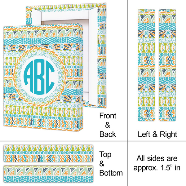 Abstract Teal Stripes 8x10 - Canvas Print - Approval