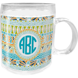 Abstract Teal Stripes Acrylic Kids Mug (Personalized)