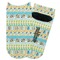 Abstract Teal Stripes Adult Ankle Socks - Single Pair - Front and Back