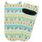 Abstract Teal Stripes Adult Ankle Socks