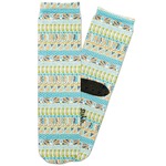 Abstract Teal Stripes Adult Crew Socks (Personalized)