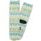 Abstract Teal Stripes Adult Crew Socks - Single Pair - Front and Back