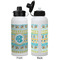 Abstract Teal Stripes Aluminum Water Bottle - White APPROVAL