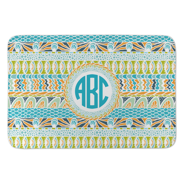 Custom Abstract Teal Stripes Anti-Fatigue Kitchen Mat (Personalized)