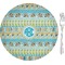 Abstract Teal Stripes Appetizer / Dessert Plate